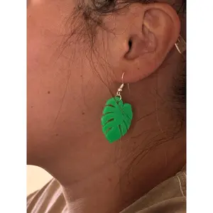 3D Printed Monstera Leaf Earrings | Lightweight Statement Jewelry | Tropical Plant-Inspired Earrings | Unique & Eco-Friendly Fashion