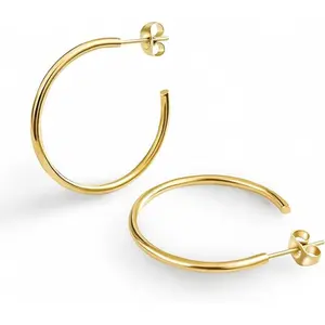 Altitude Boutique 30mm - 18K Small Gold Hoop Earrings For Women | Gold Plated Thin Tube Earrings | Lightweight, Hypoallergenic Chunky Gold Open Hoops