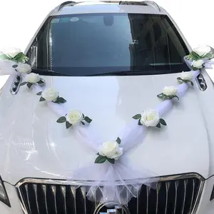Rose Wedding Car Flower Decoration Artificial Flowers Decorative 160cm Sheer Fabric with Zipper, Perfect for Weddings & Special Occasions