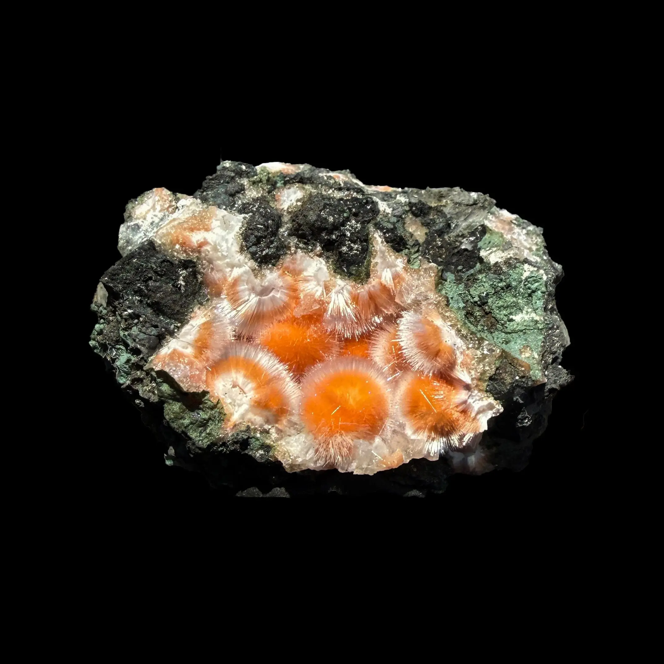 Orange Thomsonite with Mesolite Natural Mineral Specimen from Madhya Pradesh # DKT88