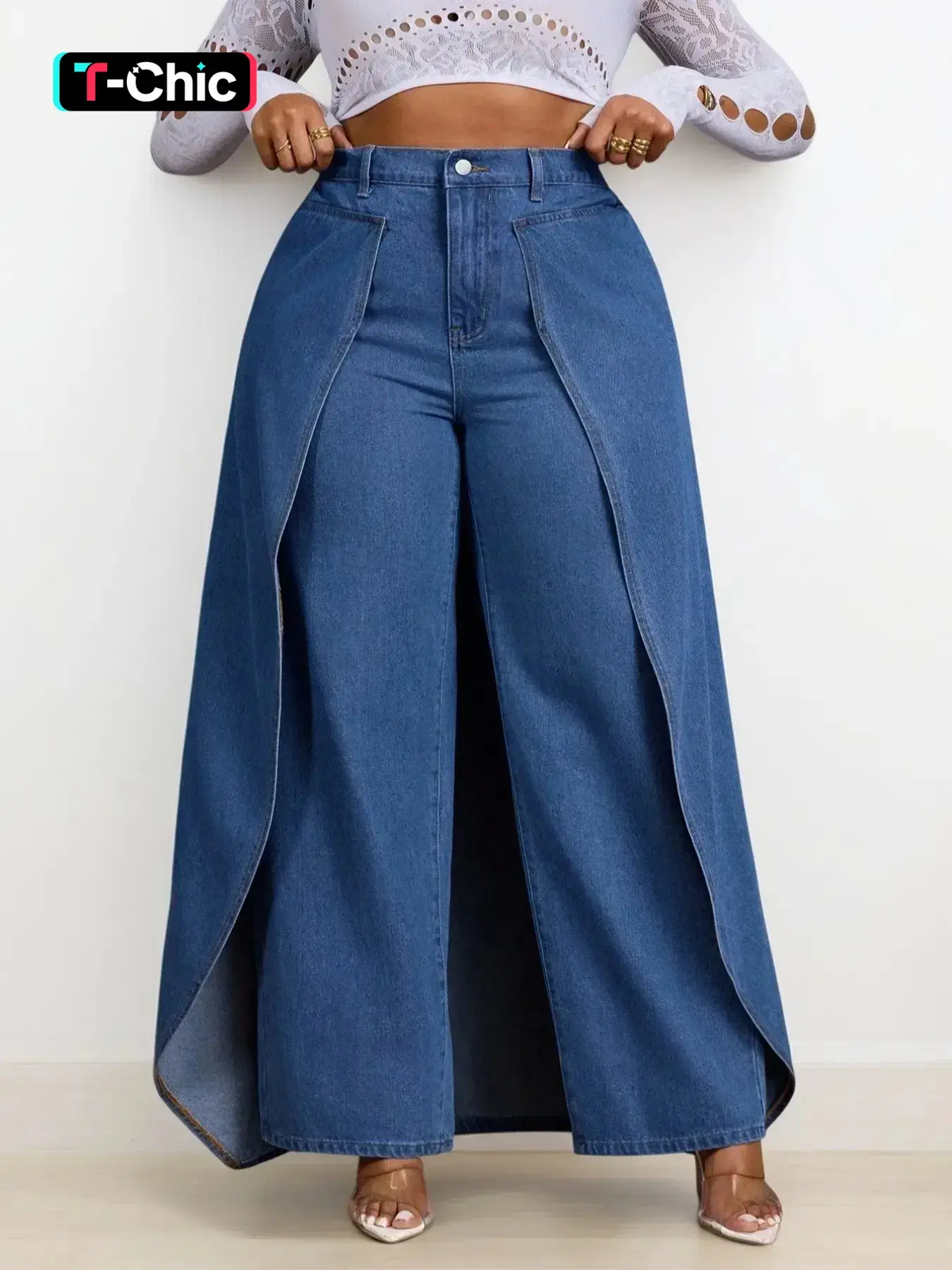 Women's Fashion Loose Baggy Denim Jeans, Plain Color Pants, Bottoms, Casual Streetwear Style, Daily Wear, All-Season Women's Plus Size Trousers, Womenswear