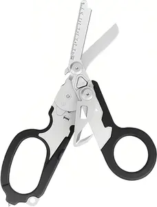 Emergency Response Trauma Scissors, Stainless Steel Folding Scissors, Outdoor Camping Rescue Scissors, Glass Breaking Tools