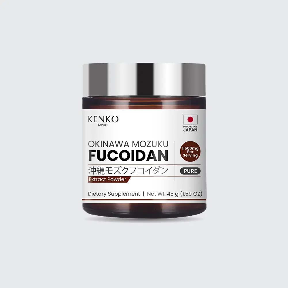 KENKO JAPAN Okinawa Mozuku Fucoidan Powder - Pure Extract- 1500mg Per Serving - 45g Bottle