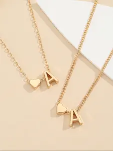 Letter A-Z Heart Pendant Elegance Heart Letter Necklace, Minimalist Necklace, Necklace Initial, Letters Necklace, Suitable For Valentine's Day Gift Mom Gift Suitable For Dates, Parties, Events, Holiday Perfect Gift