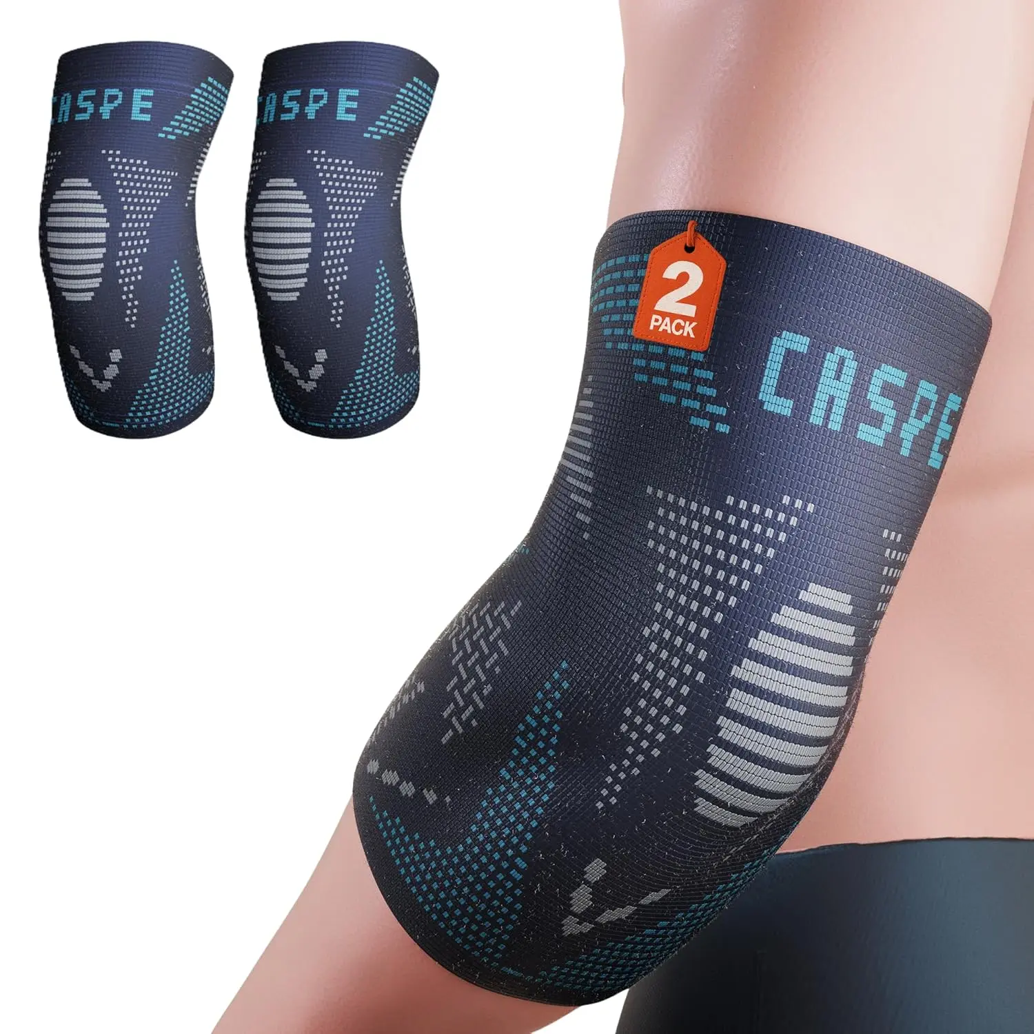 Caspe 2-Pack Elbow Compression Sleeves for Men & Women, Non-Slip Arm Support for Sports, Tendon Comfort & Everyday Use – Breathable & Durable