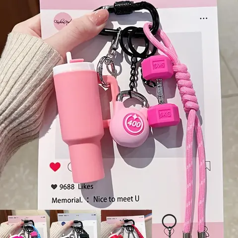 Sports Water Bottle Series Creative Design, Fitness Exercise Accessories, Keychain, Fitness Series Exercise Water Pendant, Backpack Pendant, Suitable For Sports Boys And Girls, Men And Women Gifts, Cool Keychains