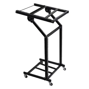 5Core DJ Mixer Stand 12U Adjustable Rack Mount Rolling Stage Cart Pro Audio Studio Equipment w Wheel