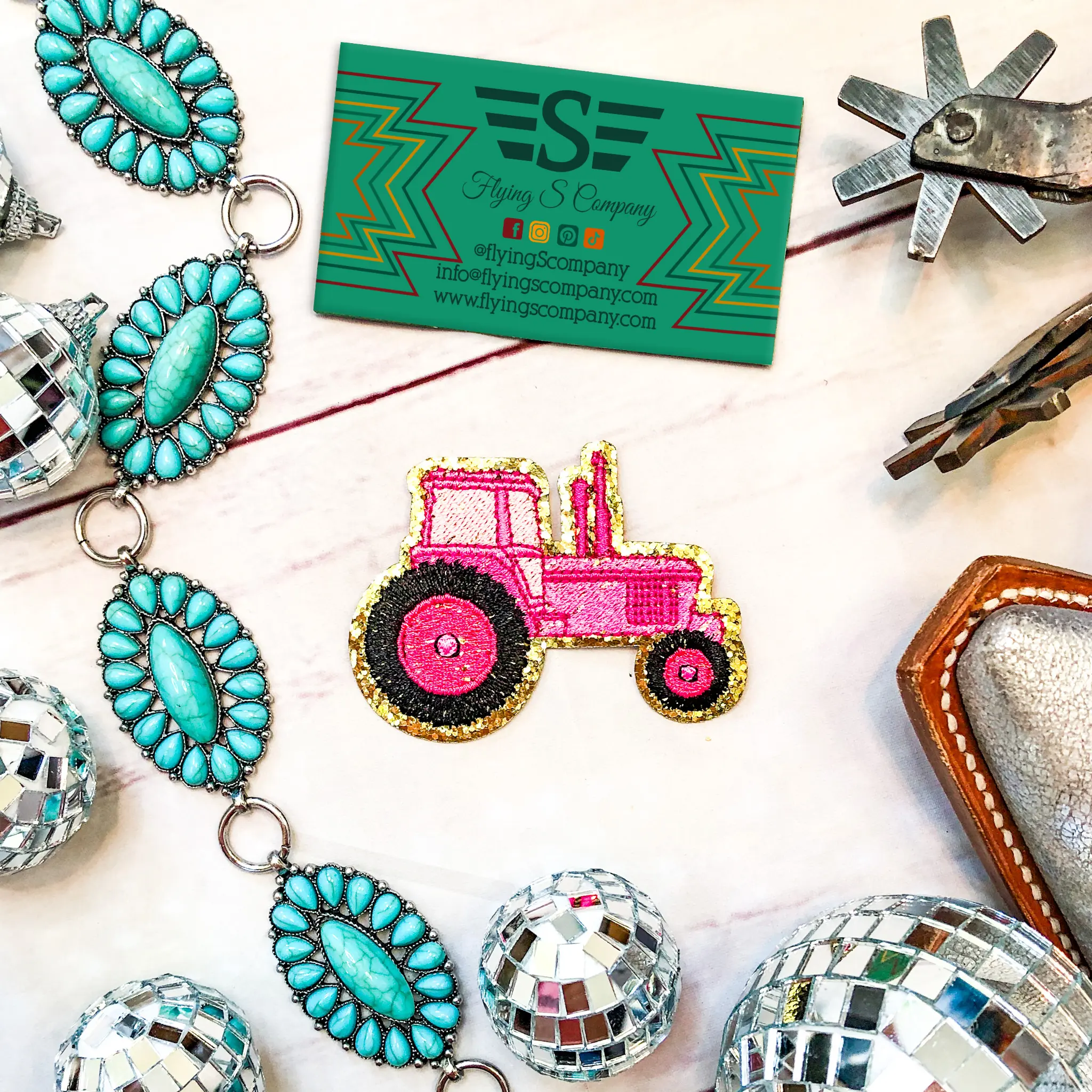 Sexy Pink Tractor Embroidered Patch (Patch ONLY)