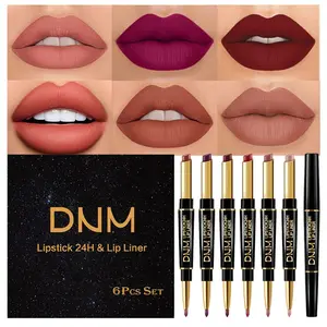6Pcs Chestnut Nude Brown Lip Liner and Lipstick Set Kit for Women Matte Lips Kit with Lip Liner Lip Stains Long Lasting Waterproof 24 Hour Lipstick and Lip Liners Combo Lipliners Pencil Set