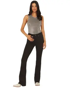 Shyanne Women's Aria Mid Rise Bootcut Super Stretch Denim Jeans - Swsp25j13-Blk