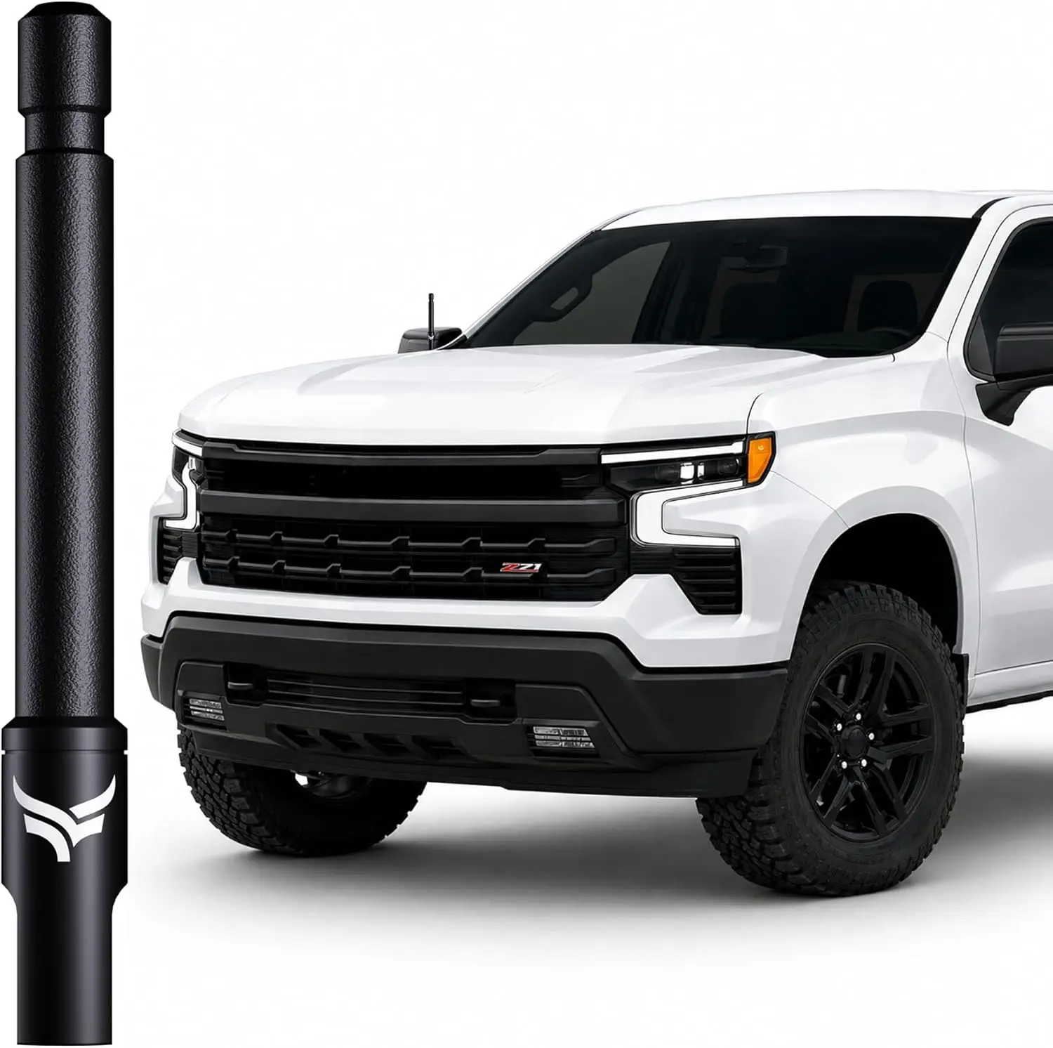 5-in Short Rubber Antenna for Trucks SUVs - Fits Ford F150 F250 F350, Chevy Silverado, GMC Sierra 1500 2500 3500, Dodge RAM, Jeep Wrangler Gladiator - Advanced Copper Coil, Anti-Theft, Car Wash Safe