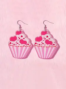 Cute Cartoon Cupcake Design Dangle Earrings, Fashionable Acrylic Jewelry for Women, Daily Clothing Decor, Trendy All-match & Exquisite Jewelry for Birthday Gift