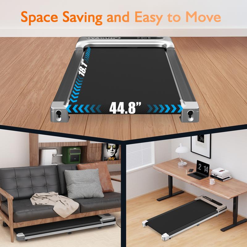 YAGUD Walking Pad with Remote Control, LED Display,  2 in 1 Under Desk Treadmill for Small Spaces,Portable for Home/Office