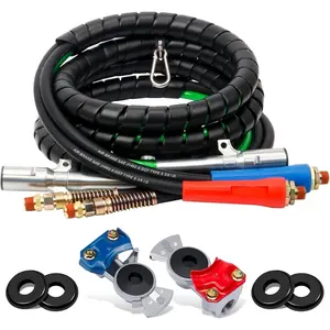 15ft 3 in 1 ABS & Power Air Line Hose with Glad Hands & 4 Glad Hand Seals for Tractor Trailer Semi