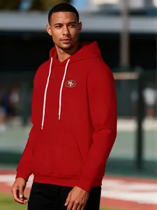 San Francisco 49ers Hoodie, Sporty Geometric Print, Breathable Fabric, Long Sleeve, Drawstring Design, Best Gift