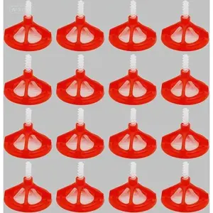 1/8" Tile Spacer Kit with Anti-Loosening Caps - 300 White Bases + 100 Red Caps - Reusable Leveling System for Precise Tile Alignment - DIY Flooring Installation Tool - Durable Spacing Clips for Even Grout Lines wrench kit pry bar bit holder keychain