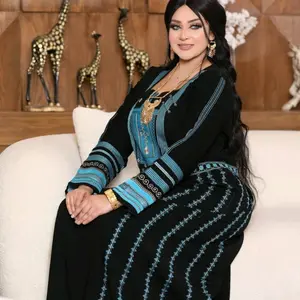 Moroccan Kaftan Dress for Women Plus Size Embroidered Embroidery, Handcrafted Fabric, Soft Crepe Polyester, Perfect for Special Occasions