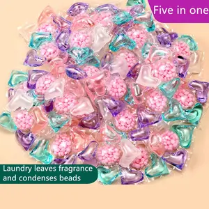 All-In-One Laundry Detergent Pods, Deep Cleaning & Stain Removal Concentrate, Concentrated Laundry Detergent, Home Dorm Room Use, Long-Lasting Scent Booster, Fragrance Detergent Beads, Multi-Pack, Laundry Detergent Beads
