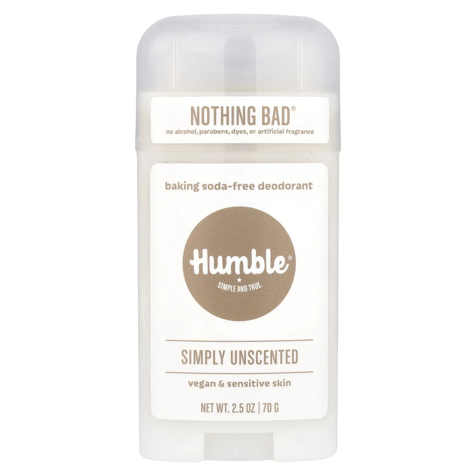Humble Brands Baking Soda-Free Deodorant, Simply Unscented, 2.5 oz (70 g)