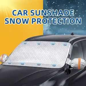 Car Windshield Cover,  For Ice, Snow and Sun - Universal Windshield Snow Cover with Side Window and Rear View Mirror Protector, Durable Magnetic Winter Frost Hail Guard, Suitable for Most Cars, SUV, Truck