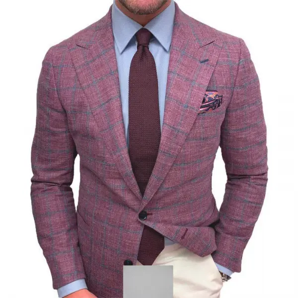 Men's Relaxed Fit Checkered Sports Coat - Lightweight Breathable Formal Blazer for Business, Weddings, and Parties, Menswear, Fabric, Plaid, Stylish, Party, Business Casual, Blazer Jacket, Clothes, Wedding Parties