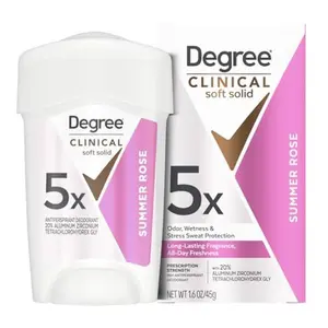 Degree Clinical Strength Antiperspirant Deodorant 96-Hour Sweat and Odor Protection Summer Rose Soft Solid 5x Types of Sweat 1.6 oz