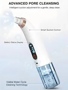 Hydra Facial Machine, Electric Blackhead Remover Vacuum with Water Oxygen Bubble Technology, Deep Pore Cleaning, Removes Acne, Oil & Blackheads, Multiple Suction Levels, USB Rechargeable Portable Beauty Device