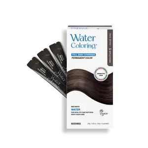 Korean Permanent Hair Dye, Powder Hair Color Kit, Gray Hair Coverage, Plant-Based Formula, Easy Application for Roots, Short & Long Hair, Vegan, Just Mix with Water