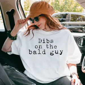 Dibs On The Bald Guy Shirt, Bald Headed Guy Wife Girlfriend T Shirt, Gift From Husband Dad Grandpa Hoodie, Funny Women' Sweatshirt, Christmas Tee, Unisex Long Sleeve Crewneck Tee, Casual Clothing