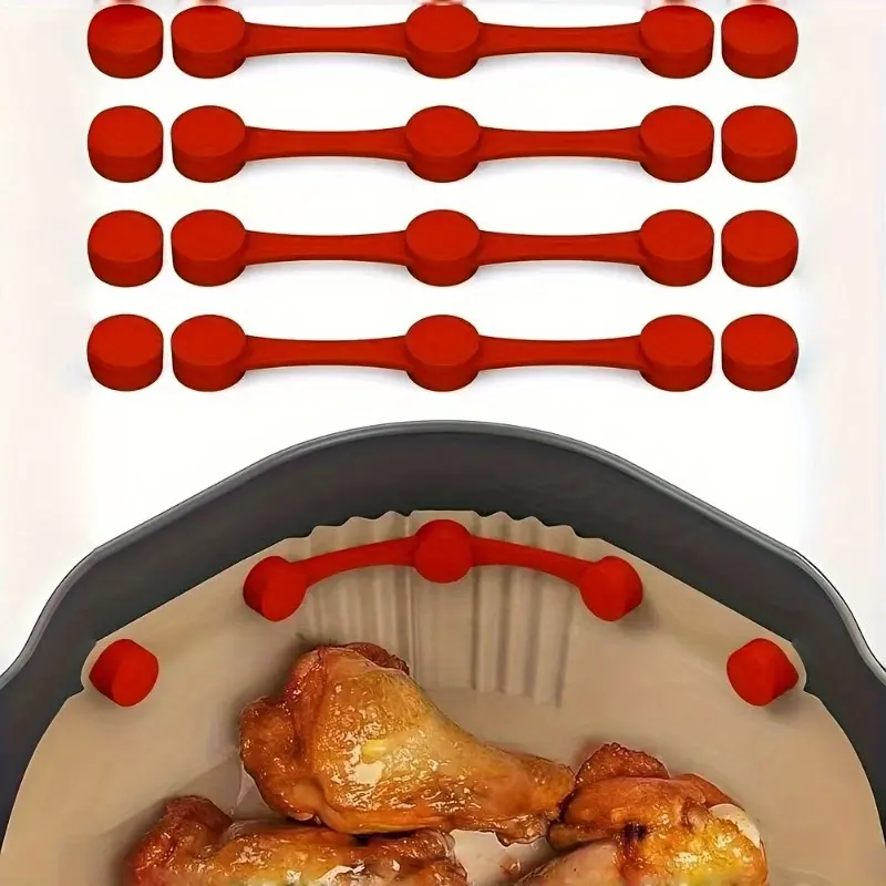 1 Set Air Fryer Magnet Silicone Buckle, Air Fryer Magnetic Silicone Clips, Air Fryer Accessories, Kitchen, for Holding Down Air Fryer Parchment PaperHeat-Resistant Reusable