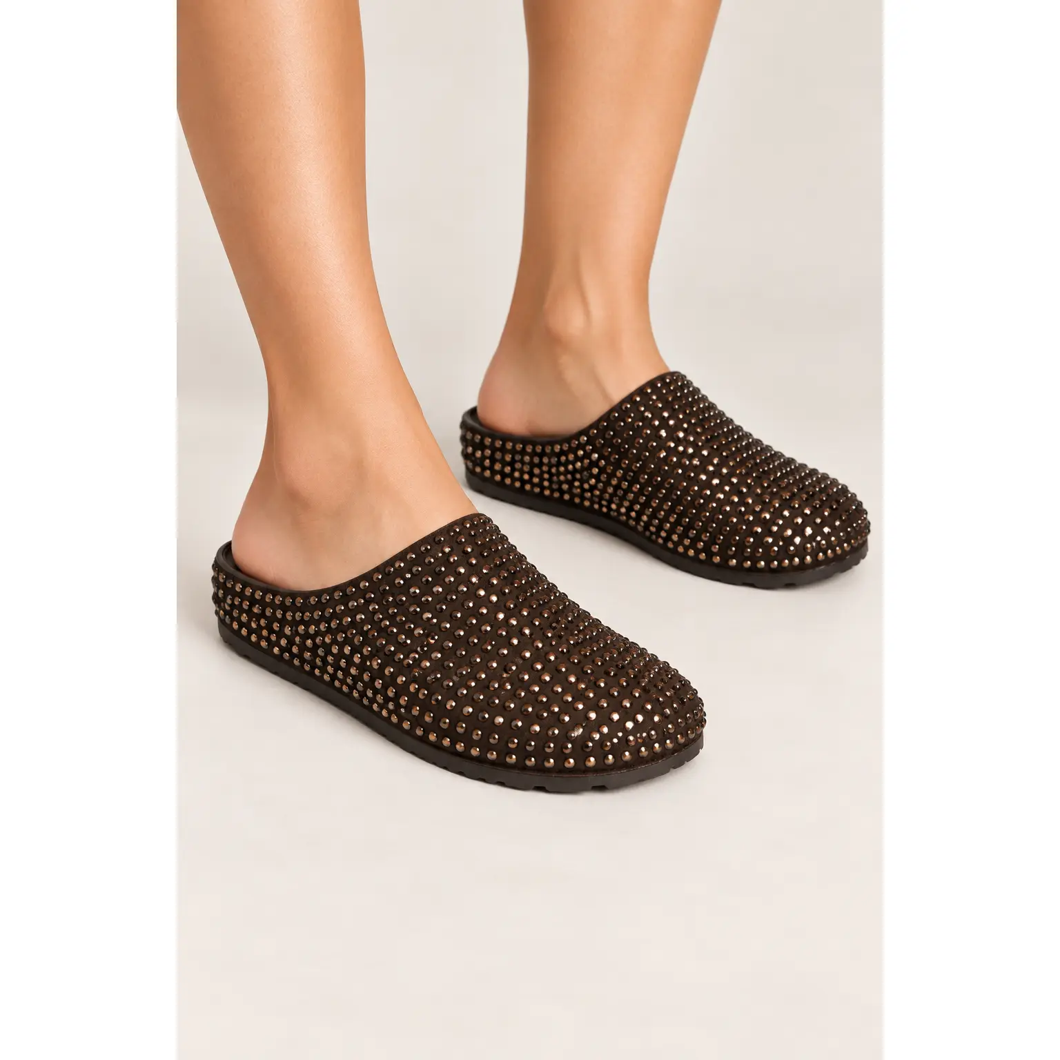 Rhinestone Embellished Mule Clogs