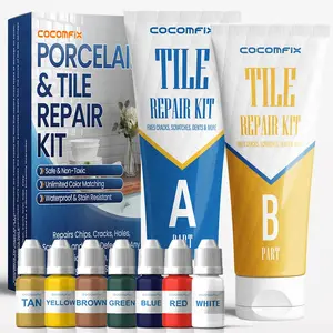 Tile Repair Kit Ceramic Tile Chips & Cracks Repair Color Match Porcelain Tile Repair Kit with Super Strong Adhesion Fix Chips Cracks Holes on Ceramic Porcelain Acrylic Fiberglas