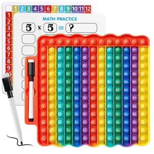 Multiplication Flash Cards Grade 3 Bouncing Stress Relief Toy Multiplication Bounce Cards Learning Educational Tool Educational Math Game Board Includes Marker Pen Multiplication Table 12×12 Math Addition Stress Relief Game Stress Relief Toy