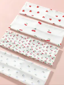 Sweet Cherry Strawberry Floral Hair Tie Scrunchie, Fresh Fruit Design, Easy Style for Girls, Sweet and Vibrant Look, Perfect for Daily Wear, Hair Accessory