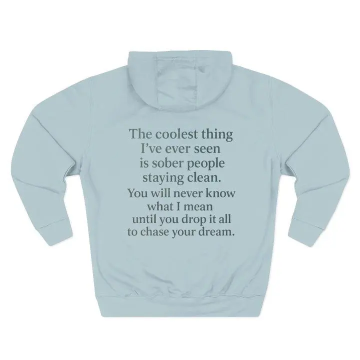 Lane Seven LS14001 Stay Sober Three-Panel Fleece Hoodie Long Sleeve Recovery Fashion Inspirational Gift Motivational Apparel Casual Wear Cozy Lifestyle