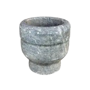 Carved Stone Pedestal Bowl