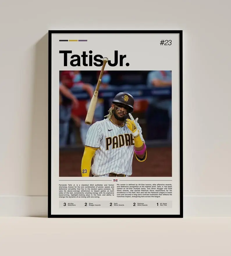 Fernando Tatis Jr. Poster, MLB Baseball Print, Sports Artwork, Padres Star - No Frame