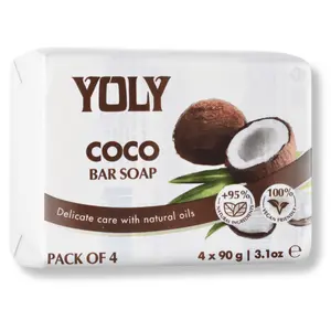 Yoly Bar Soap Coconut 4 Pack 90g each –Gentle Daily Cleanser