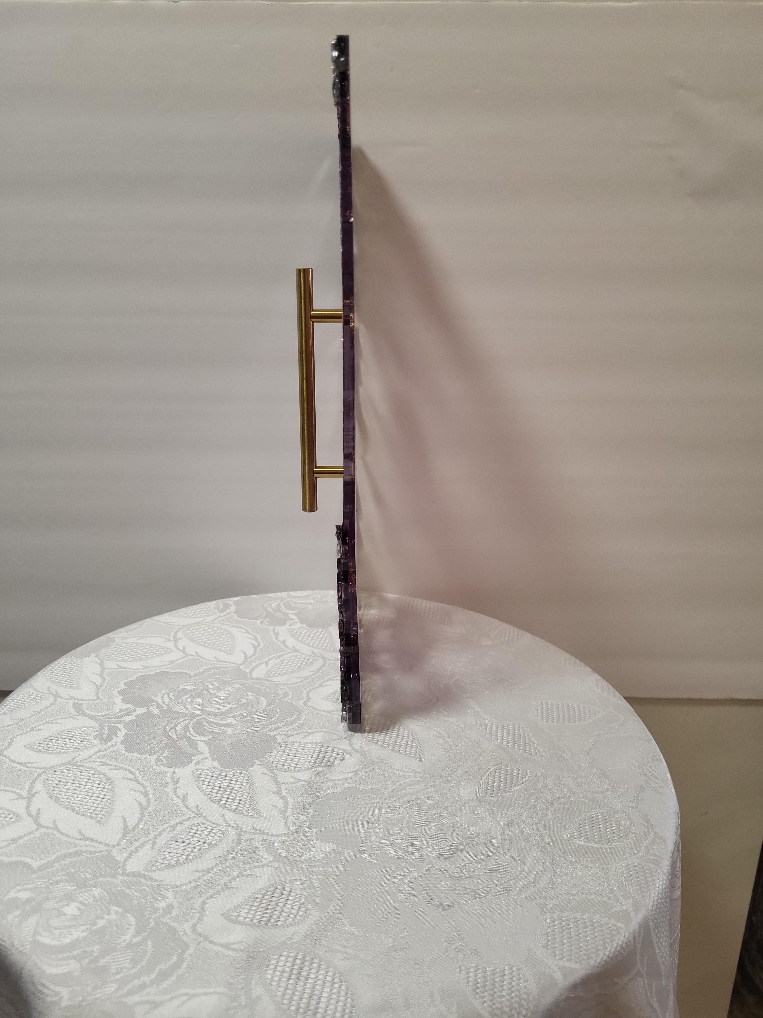 Home Decor 3D crystallized Purple and Gold Colored tray Home Decor 3D crystallized Purple and Gold Colored tray