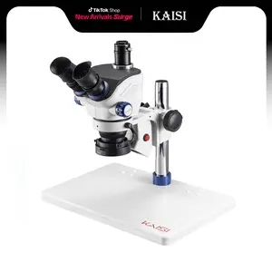 Kaisi TX-350E Professional Soldering Microscope,Trinocular Stereo Microscope, 7X-50X Magnification and WF10x23 Wide Field Eyepieces,Lab Stereo Zoom Microscopes for Electronics Repair