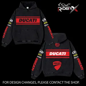Ducati V2 Racing Hoodie Washed Vintage Racing Streetwear, Motorcycle Graphic Hoodie Unisex, Designed for Motor Fans, Sportbike Culture, Speed Lovers & Urban Motorbike Style