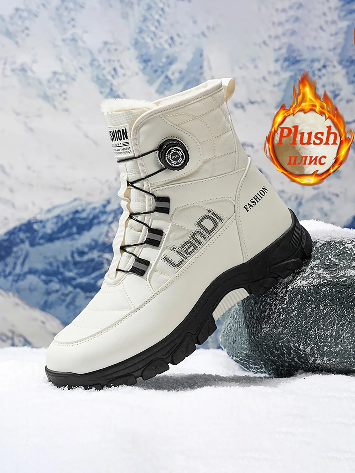 (The shoes are one size smallerovc) Men's Fashion Snow Boots, Waterproof Boots, Stylish Winter Footwear, Warm and Comfortable, Ideal for Cold Weather, Trendy Design for Outdoor Activities