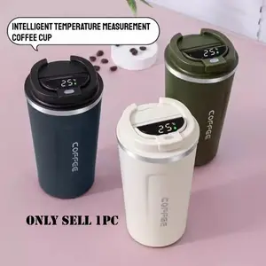 Double wall vacuum insulated cup, office mug, car water cup, intelligent temperature measurement, stainless steel high-value coffee cup, digital tumbler, Coffee Thermos