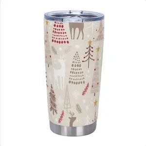 20oz Insulated Tumbler | Christmas Deer Pattern | 24H Cold 6H Hot Travel Mug for Car & Office ️