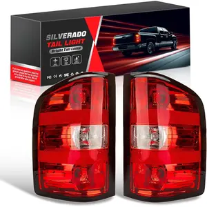 Tail Lights Assembly Fit 07-13 Chevy Silverado 1500 2007 2008 2009 2010 2011 2012 2013 2014 Chevrolet 2500 3500 HD 2500HD 3500HD Rear Brake Back Taillight Cover Left Driver Right Passenger
