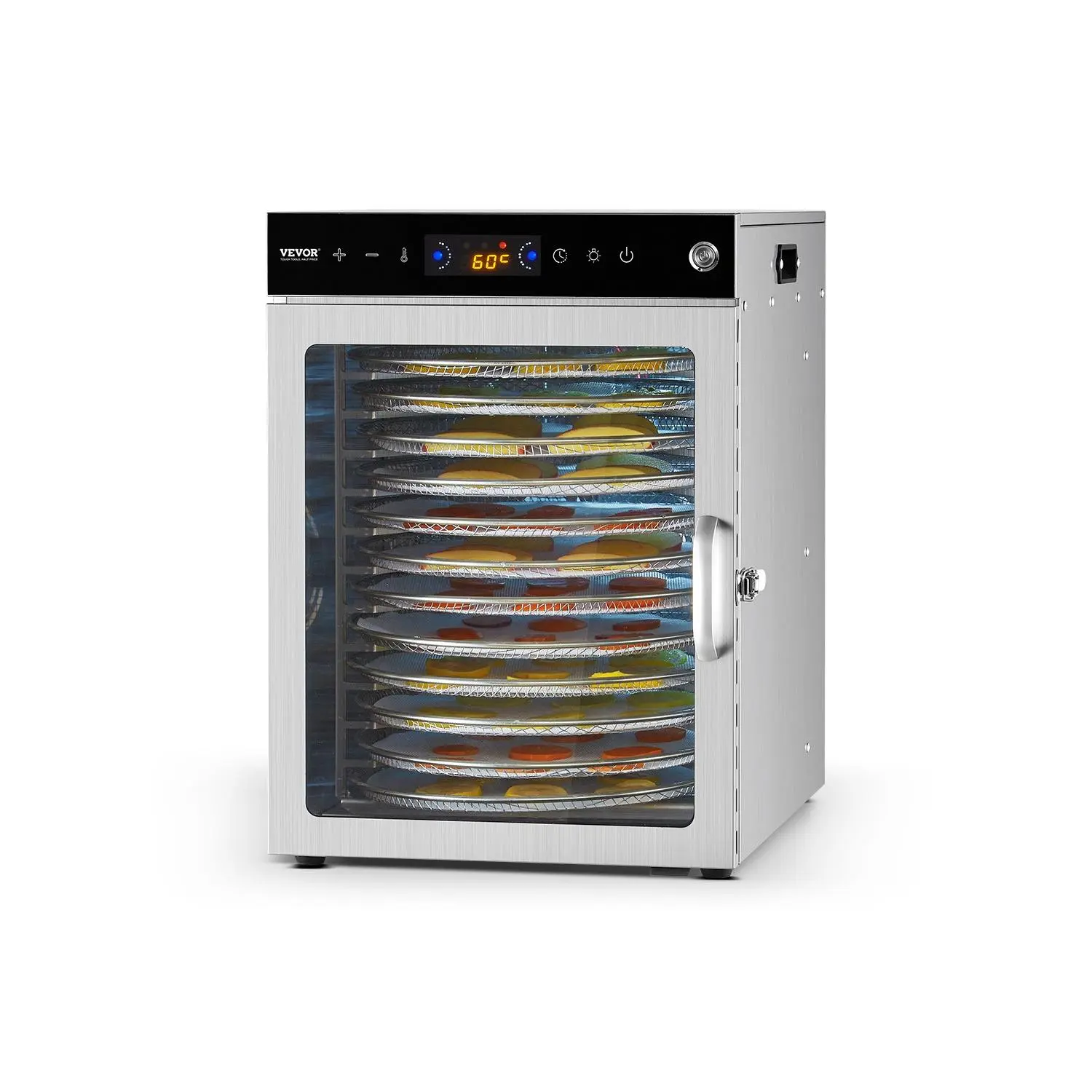 【DealsForYouDays】VEVOR Rotary Food Dehydrator Machine, 12 Stainless Steel Trays, 800W Electric Food Dryer with Adjustable Temp 24-Hour Timer, Food-Dehydrator for Jerky, Meat, Fruit, Vegetables, Herbs, Dog Treats