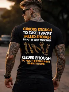 Curious Enough To Take It Apart Shirt – Funny Mechanic Tee, Car Guy Gift, Garagee Humor T-Shirt, Blue Collar Work Shirt.