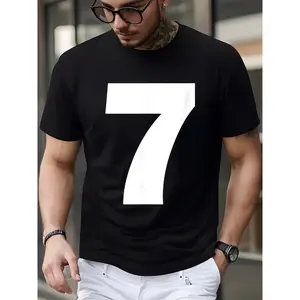 Group Numeral White 7 Bold Cotton T-shirt