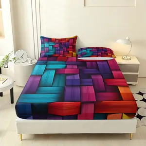 Ultra Soft Vibrant Woven Pattern Bedding Set, Modern Style Rainbow Weave Print, Cozy Art Gallery Design, Soft Bedding Sets, No Bland Sheets