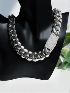 22Mm Hip Hop Silica Chilled Miami Cuban Chain and Bracelet Ice Diamond Glamour Luxury Style Full Diamond Button Head Cuban Chain Hip Hop Jewelry, Easter Gift